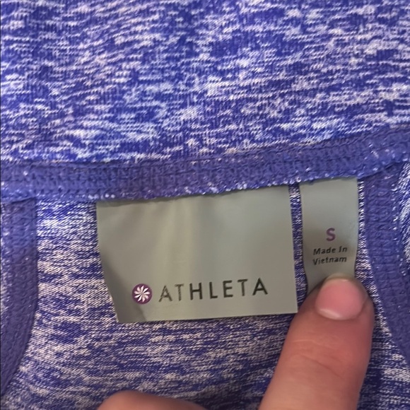 Athleta Heathered Purple Quarter-Zip Top - Picture 2 of 4